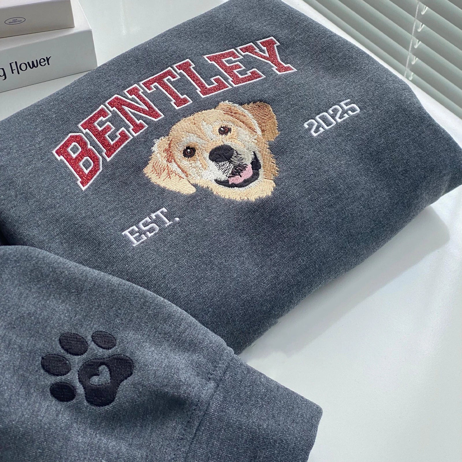 Custom Pet Embroidered Sweatshirt Hoodie & T-shirt - Dog & Cat Designs
