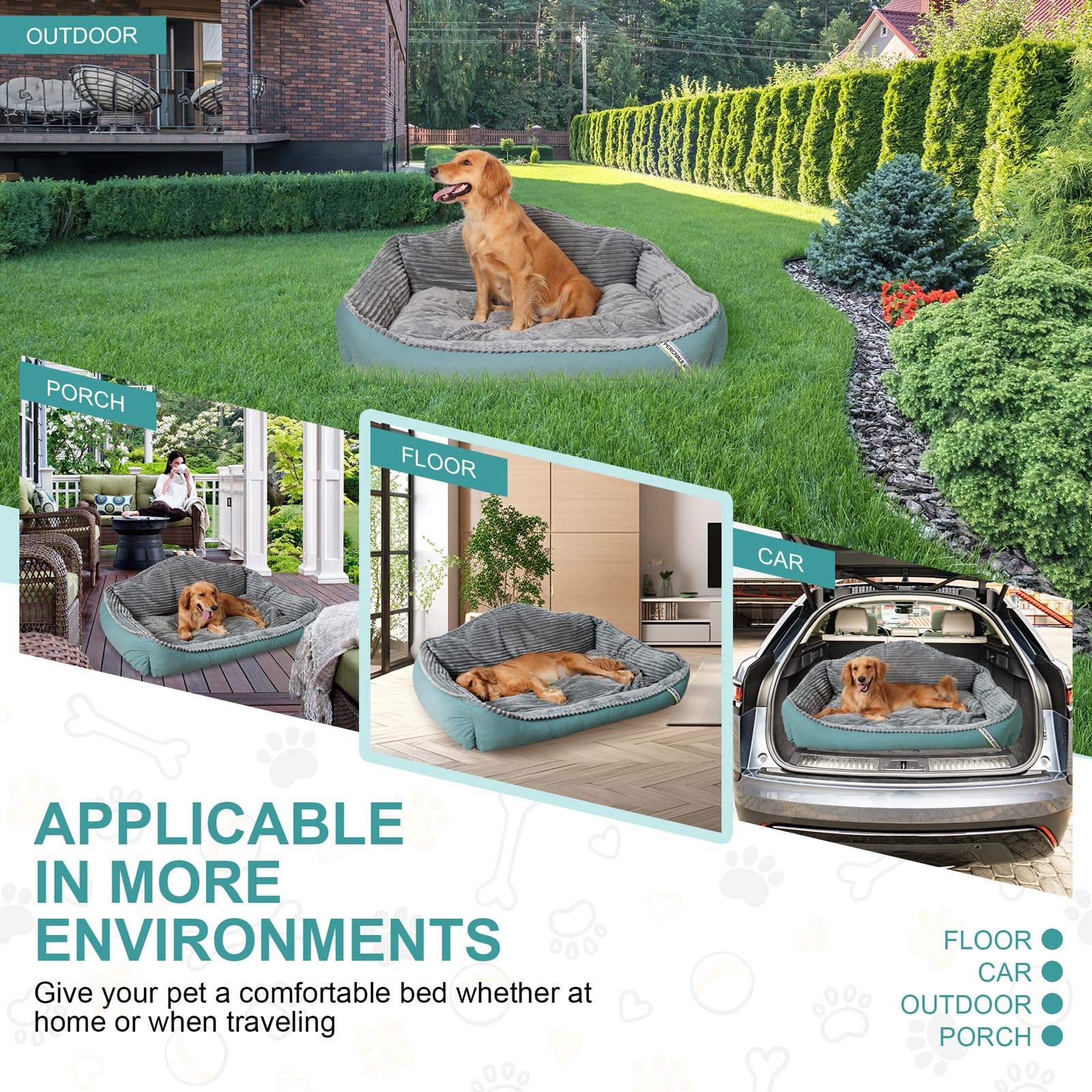 Orthopedic Dog Beds for Large Dogs, Dog Bed with Removable Washable Cover