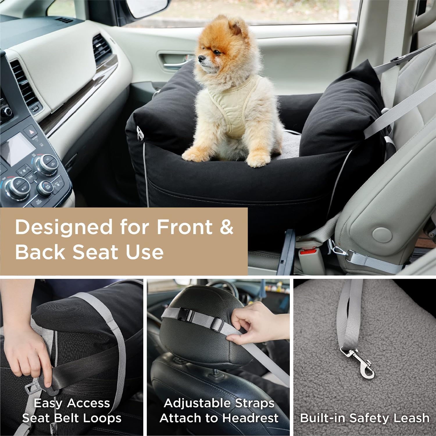 Dog Car Seat, Booster Seat, Adjustable Car Hammock
