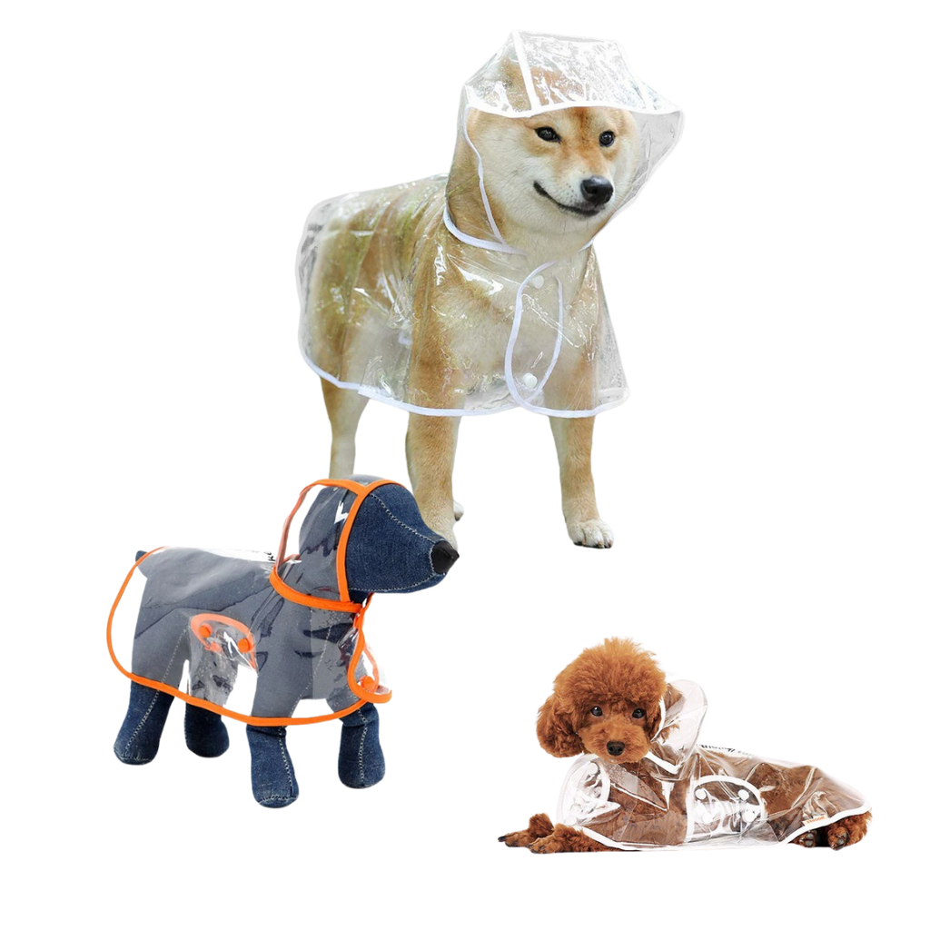 Hooded Raincoat for Dogs  - Easy to Fit - 