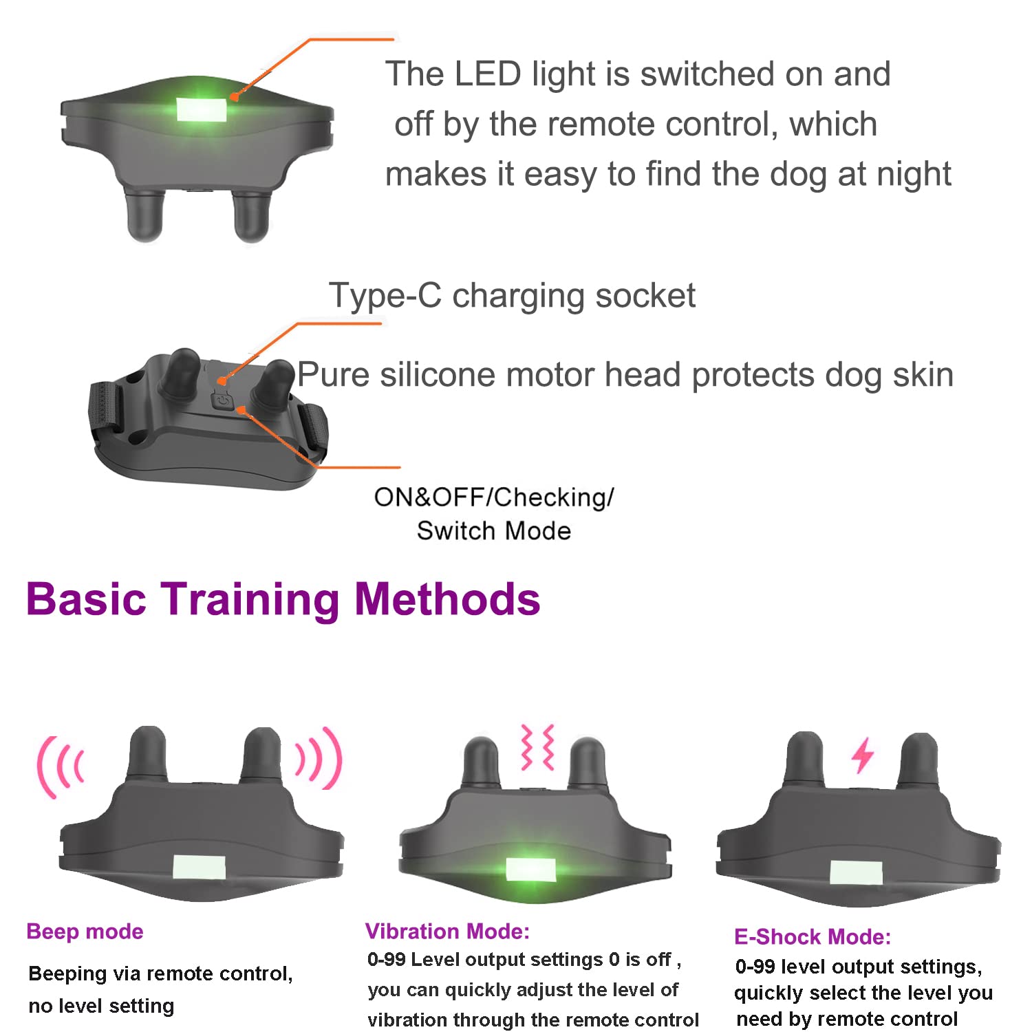 Dog Training Collar with Remote 2000Ft, Shock Collar for Dogs with Vibration Beep Modes Electric Shock