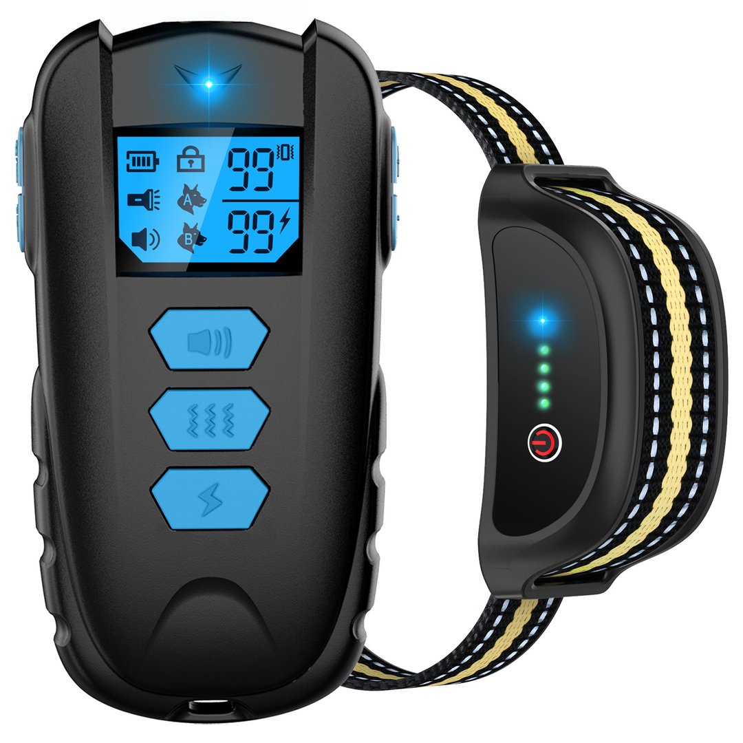 Dog Training Collar, Shock Collar for Dogs with Remote, Rechargeable Dog Shock Waterproof Bark Collar