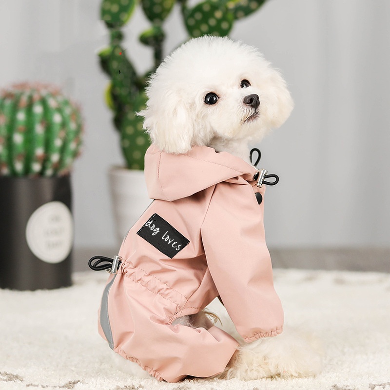 Dog Raincoat Full-body Waterproof Hooded