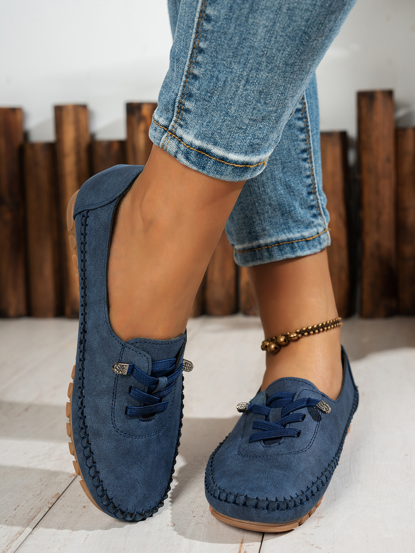 Women's Breathable Vintage Style Leather Loafers, Orthopedic Slip-On Moccasins