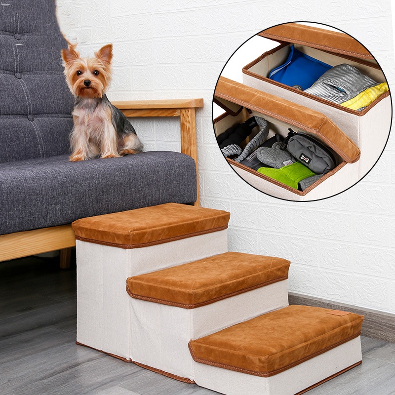 Premium Pet Fortable Steps with Storage and Lounge