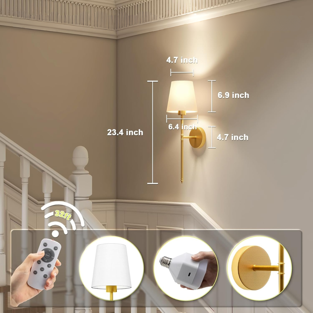 Wireless Wall Sconces with Remote