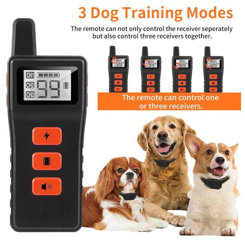 Effective Dog Training Collar | Behavior Aid, Bark Deterrent, Wireless Fence, Electric Shock & Vibration Modes