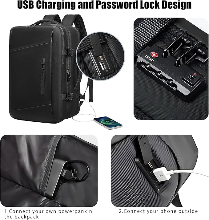 Vacuum Compression Backpack，Large-capacity Waterproof with Anti Theft Lock Travel Backpack (18 inch )