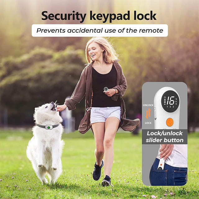 Dog Shock Collar and Remote - White - Effective Dog Training Device