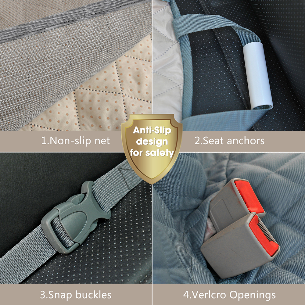 Dog Car Seat Cover View Mesh Waterproof Back Seat Mat With Zipper And Pockets