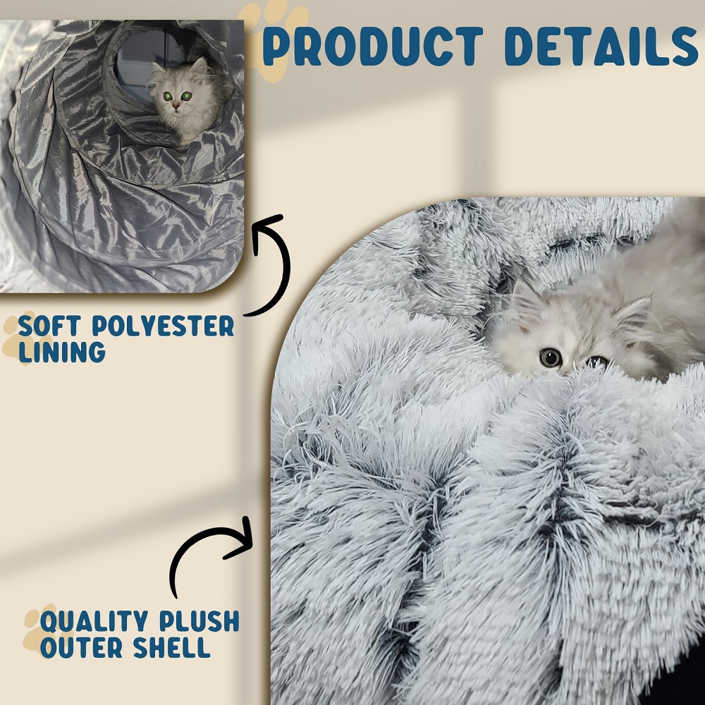 Cat Tunnel Bed, Warm Cat Tunnels for Indoor Cats