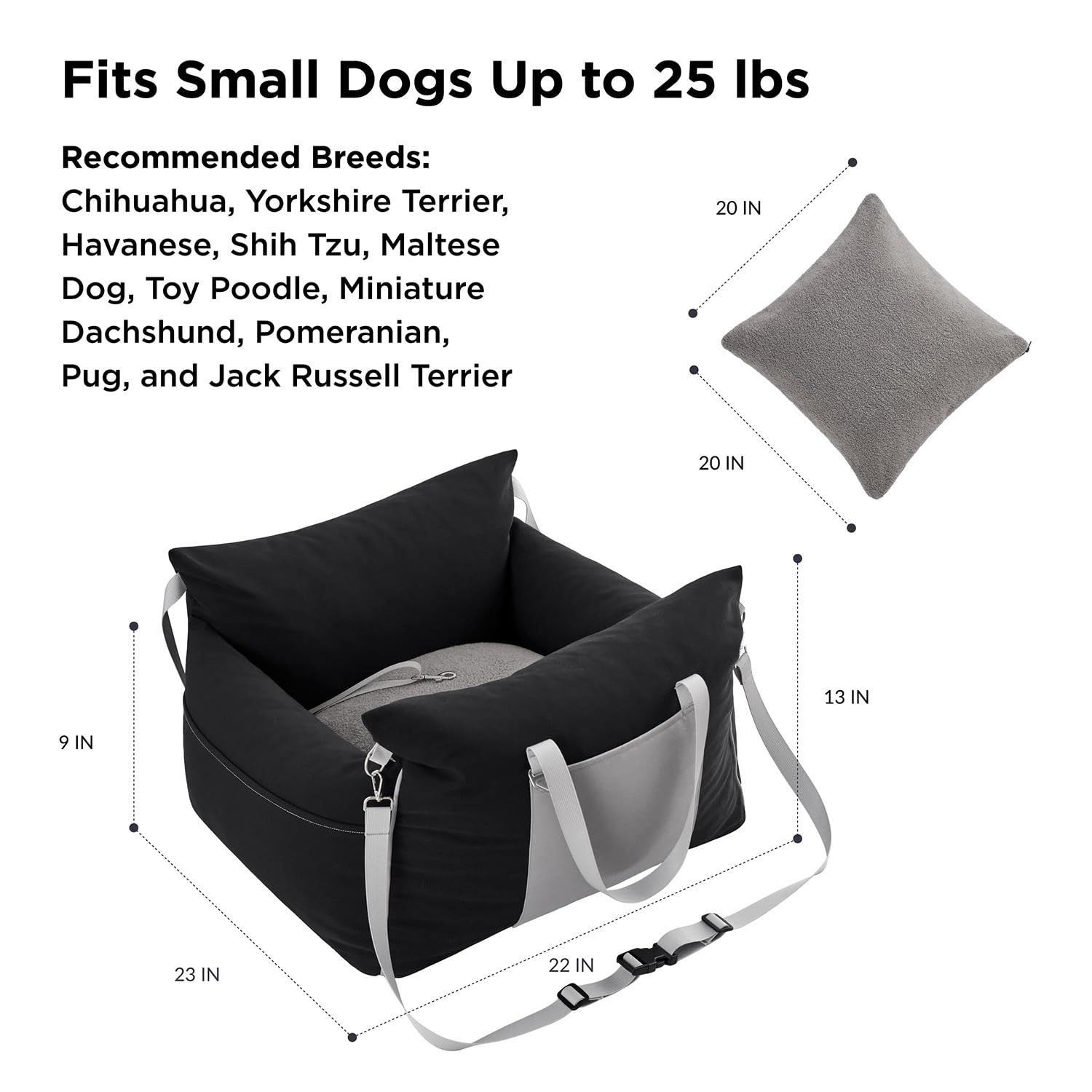 Dog Car Seat, Booster Seat, Adjustable Car Hammock