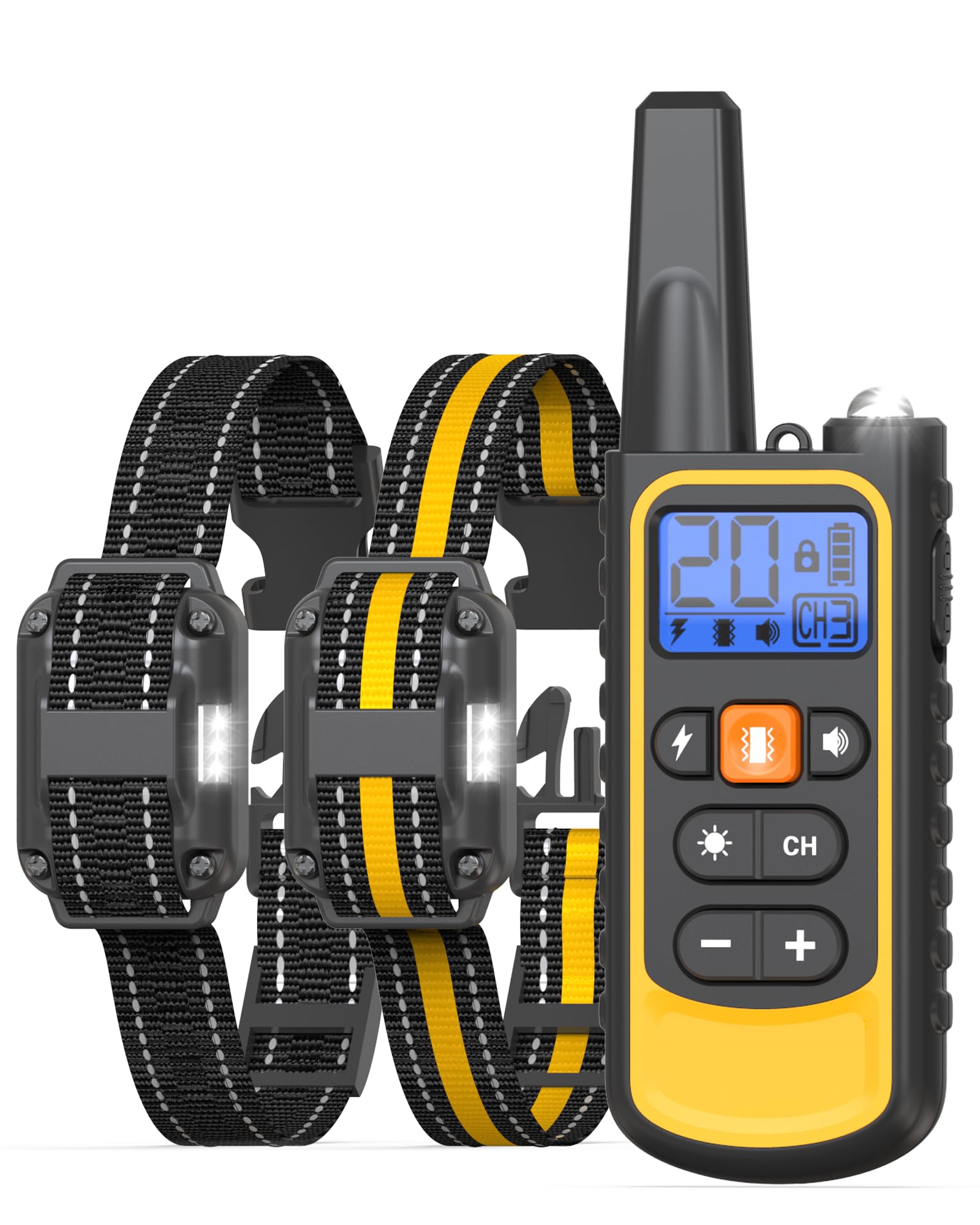 Dog Shock Collar, Rechargeable Waterproof Dog Training Collar with Rem