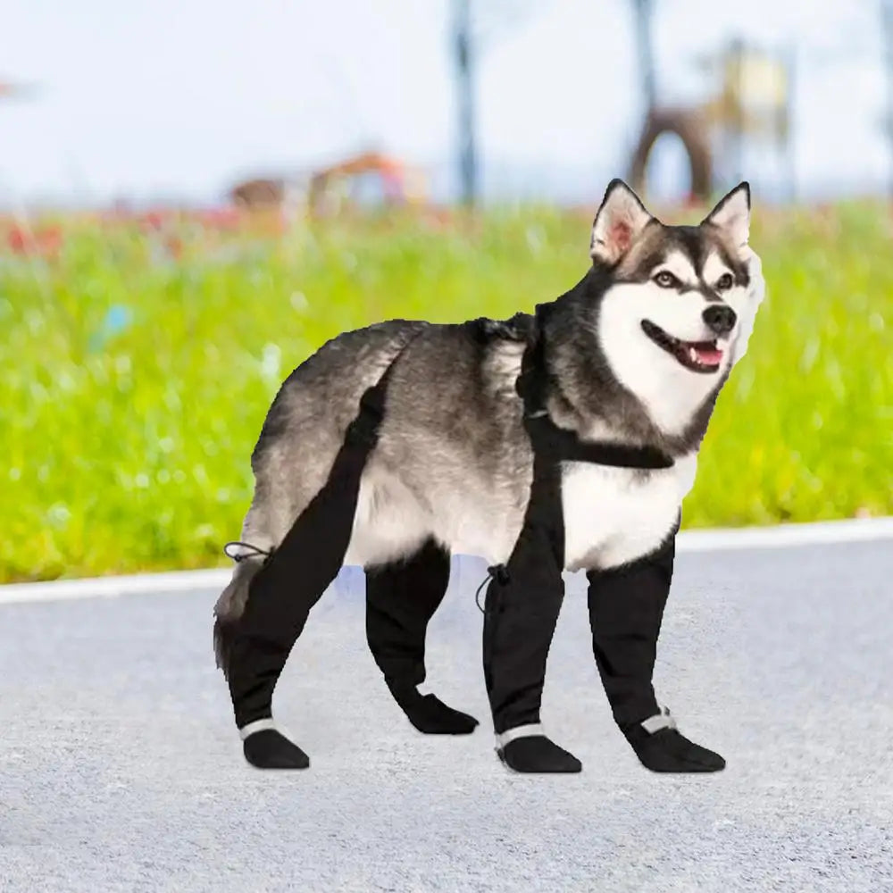 Reflective Dog Boots Shoes For Dogs Non-slip Pets Paws Protector Adjustable Walking Shoes Suspender Boots Outdoor Pet Sneakers