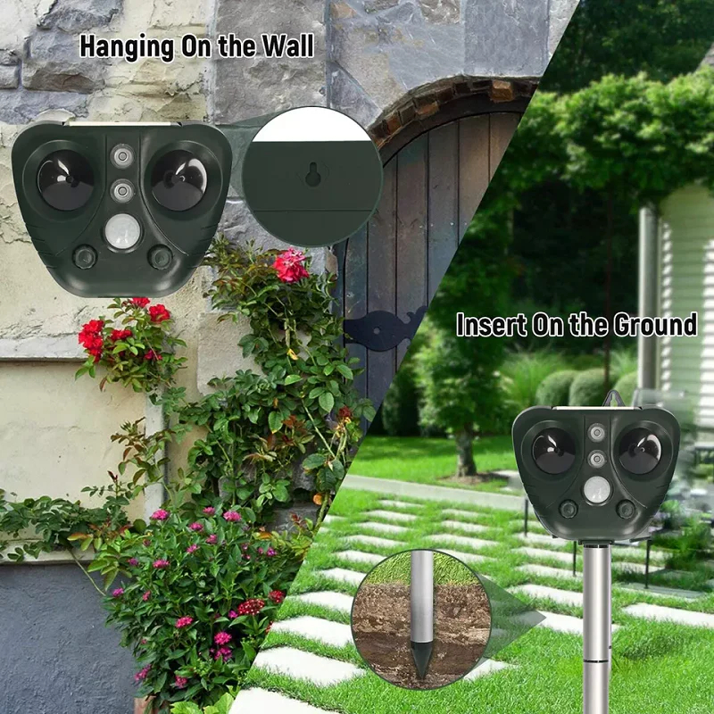 Ultrasonic Animal Repeller, Solar Powered Repeller