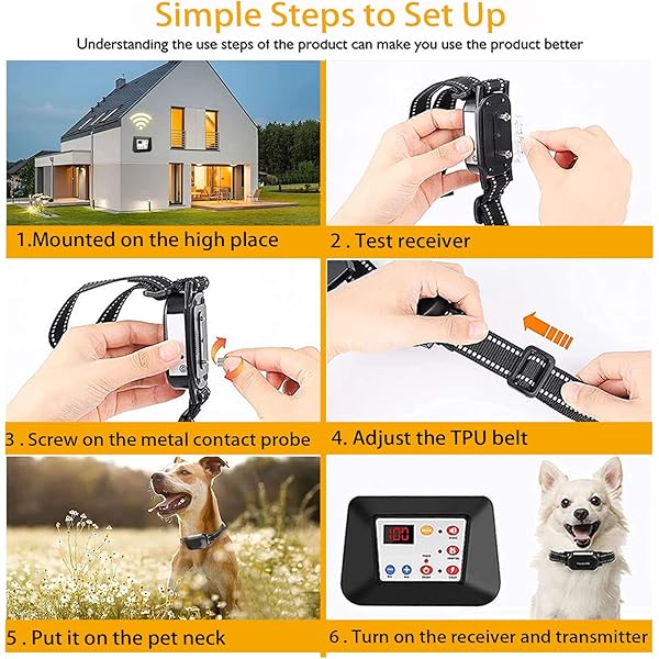 Wireless Dog Fence, Pet Containment System Training Collar with Remote