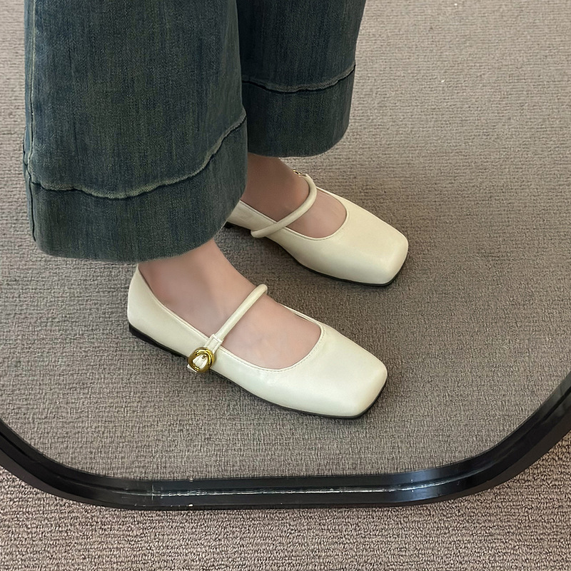 Women's Square Toe Mary Jane Vintage Style Flat Shoes