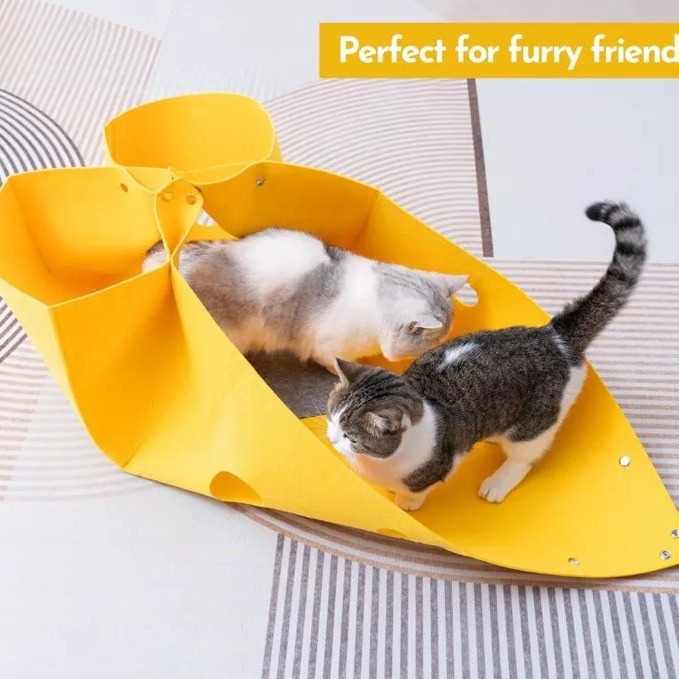 Cheese Cat Fort Playground - Play Tunnel for Indoor Cats