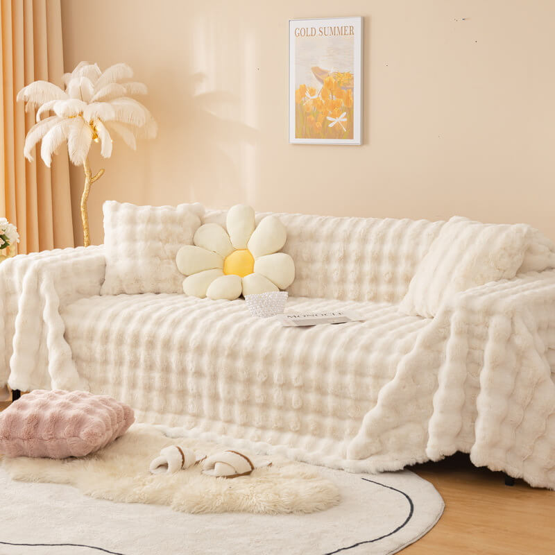 Faux Fur Sofa Covers, Throws Blankets Sofa Slipcovers for Pets