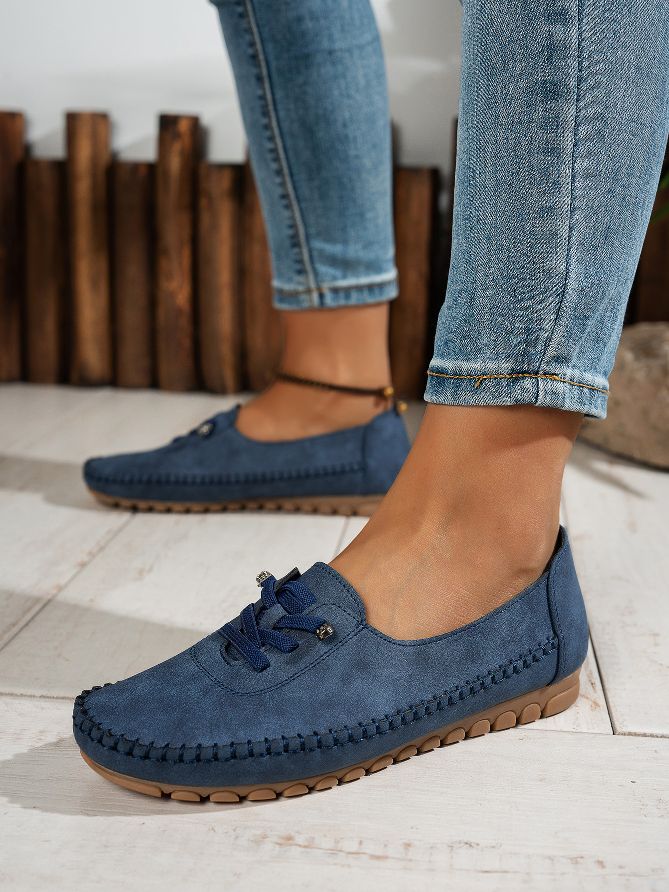 Women's Breathable Vintage Style Leather Loafers, Orthopedic Slip-On Moccasins