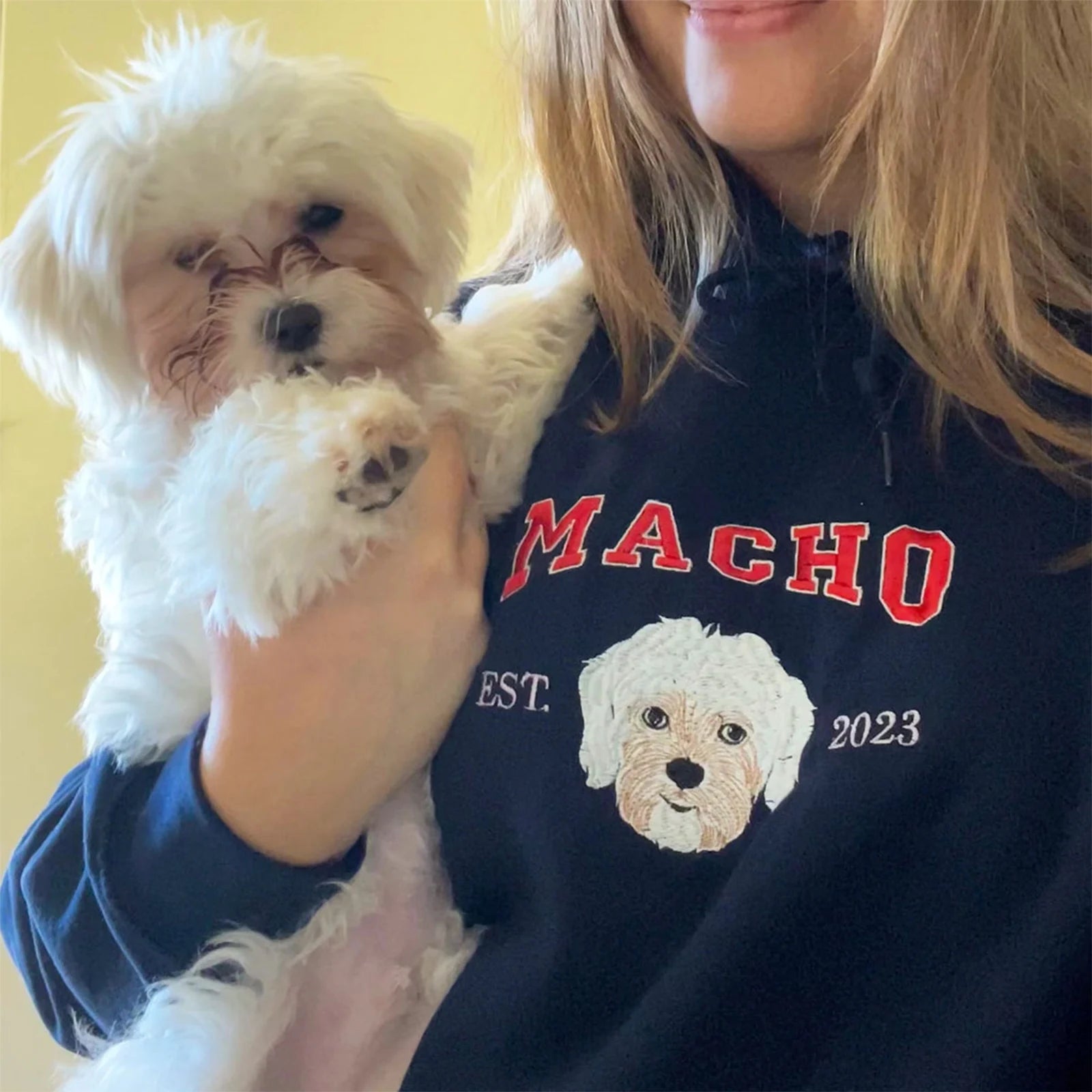 Embroidered Dog Sweatshirt - Custom Pet Face Design