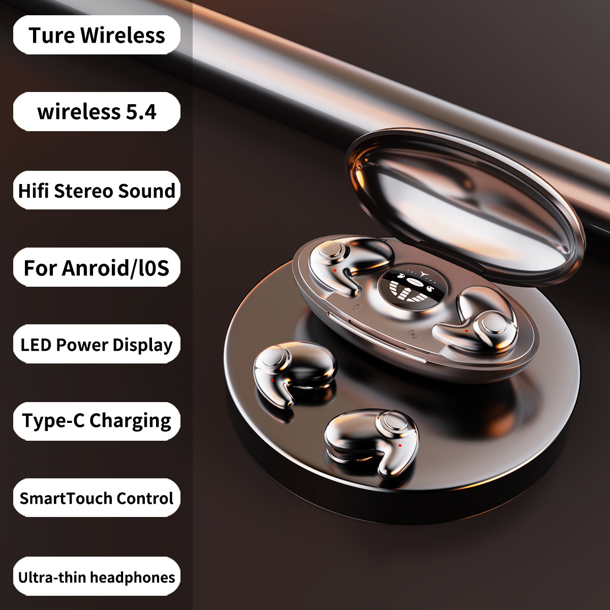 Invisible Wireless Sleep Earphone With Ipx5 Waterproofing