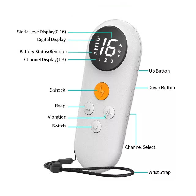 Dog Shock Collar and Remote - White - Effective Dog Training Device
