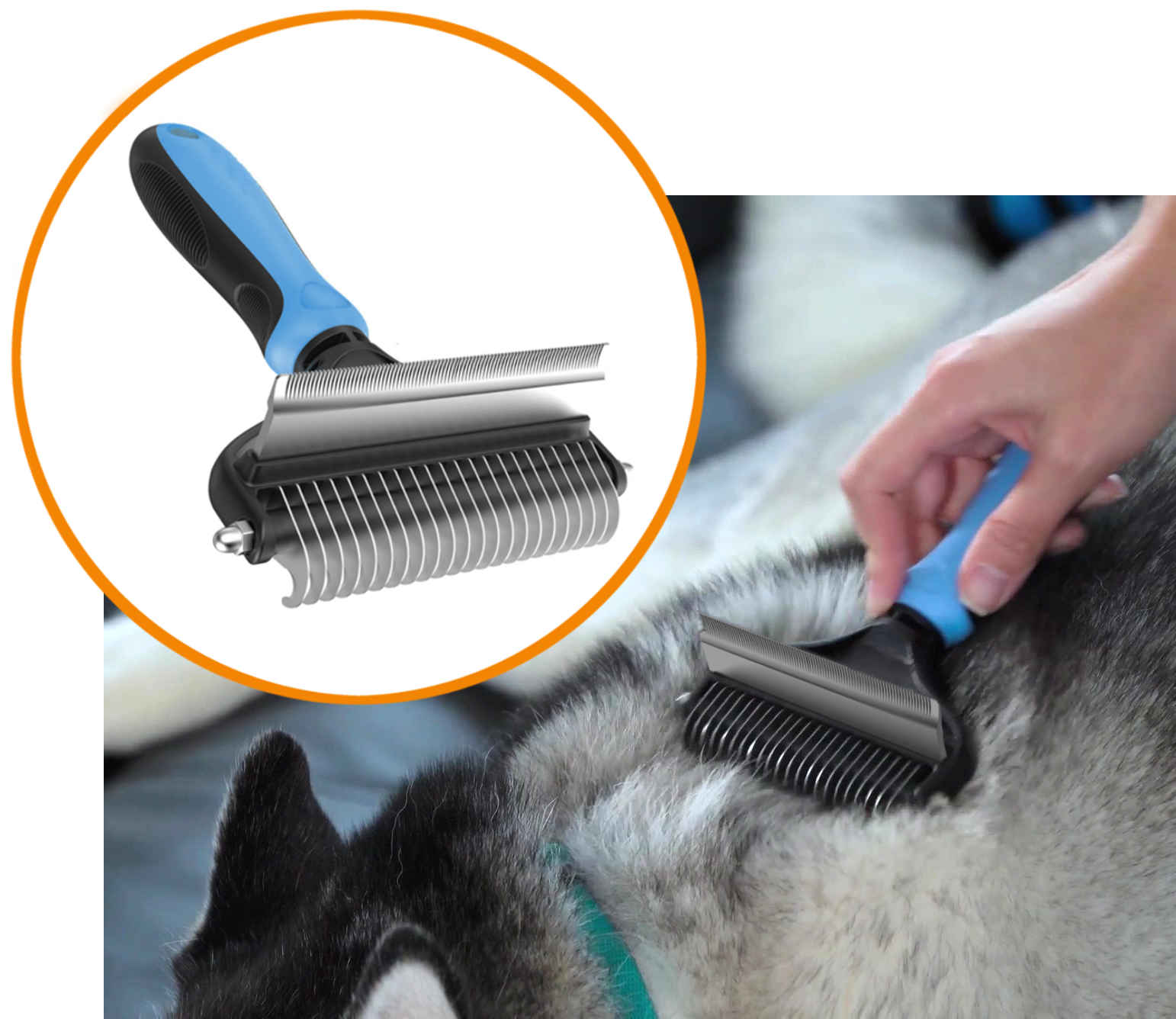 2 in 1 Pet Groomer Brush - Professional Stainless Steel
