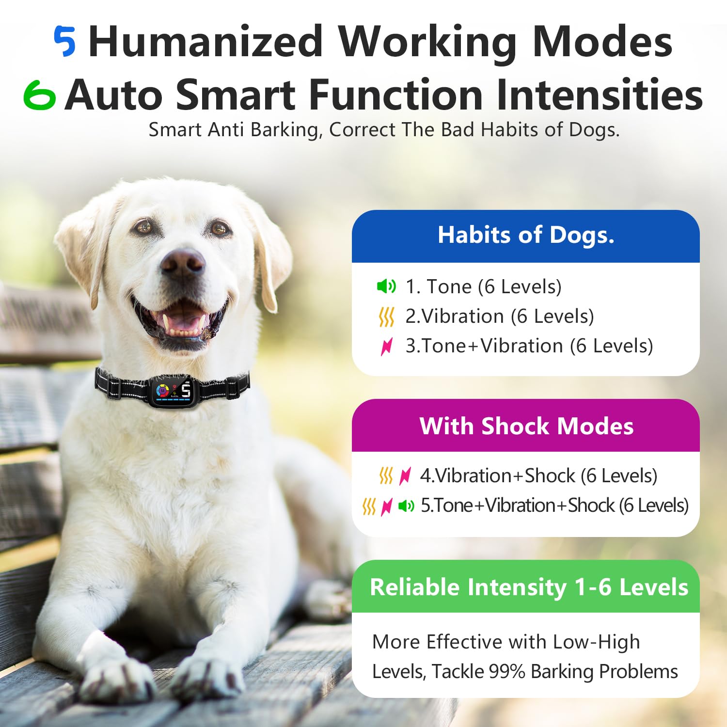 Dog Bark Collar, Upgrade AI Automatic Smart Dog Bark Collar