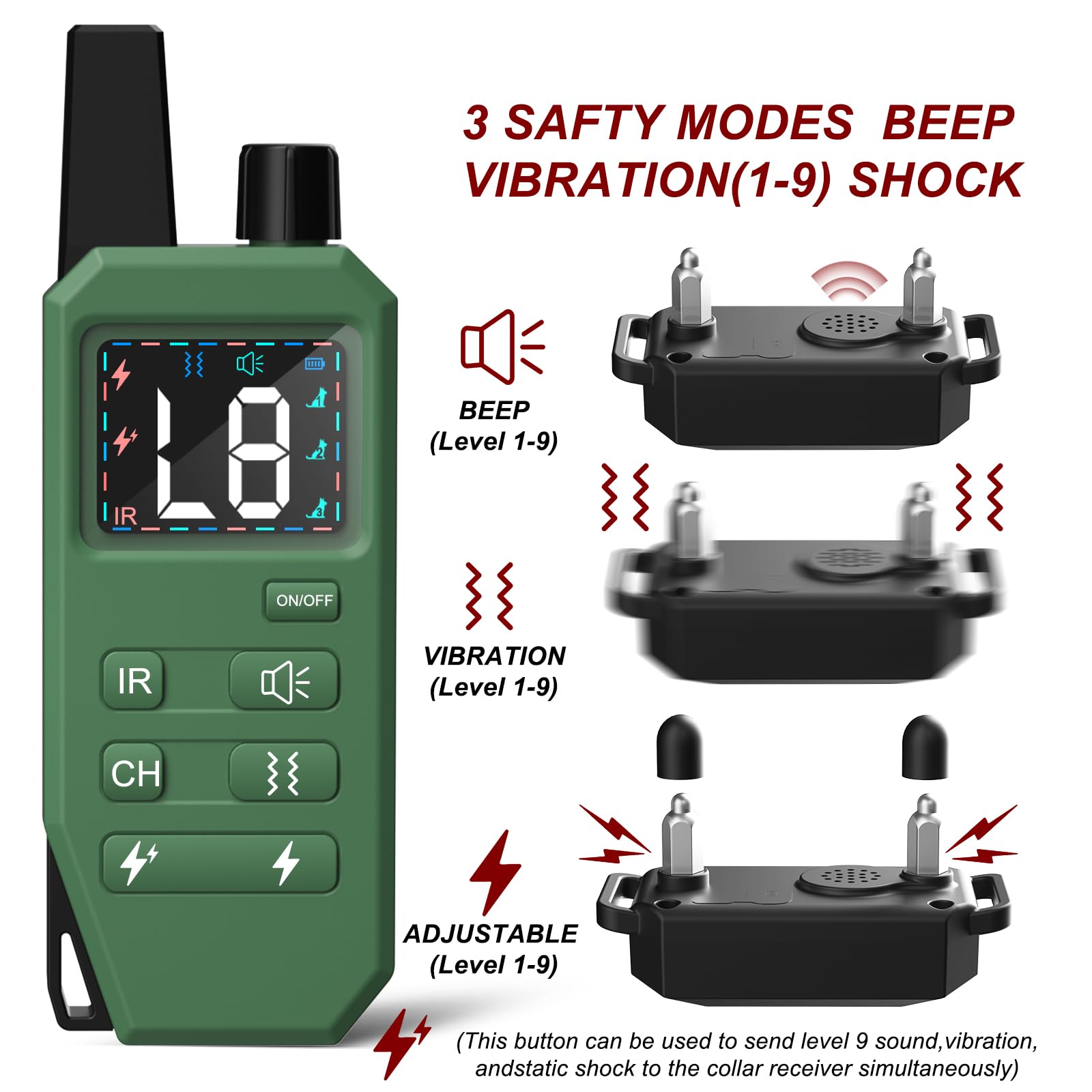 Remote Control Dog Training Collar, Anti-Barking Device