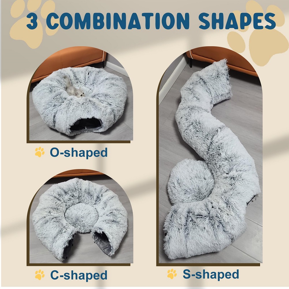 Cat Tunnel Bed, Warm Cat Tunnels for Indoor Cats