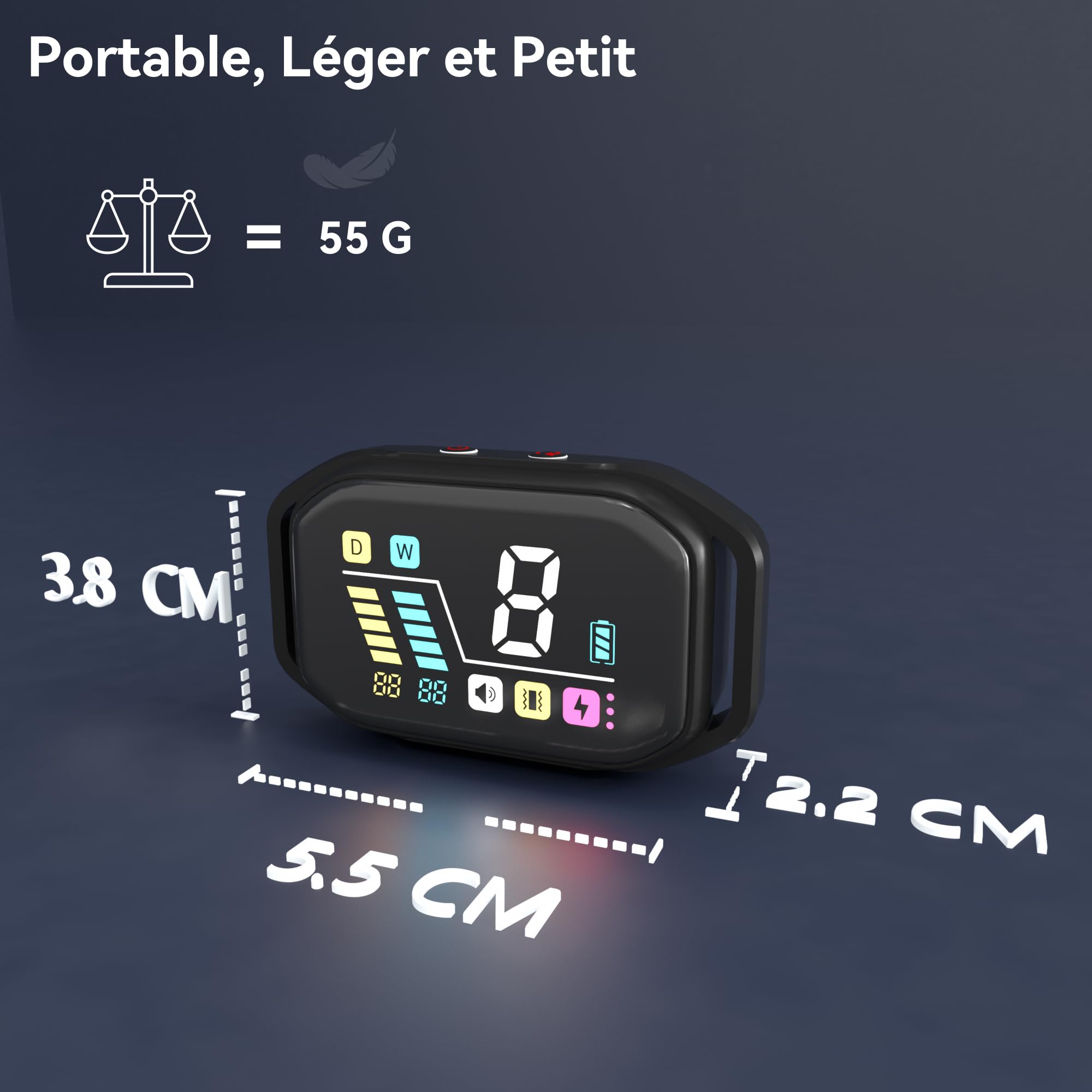 Rechargeable Anti Barking Dog Collar，Smart Collar with Bark Frequency Detection, 3 Sound Modes, Vibration/Static Shock, Suitable for All Dogs, IP67 Waterproof Colour Screen