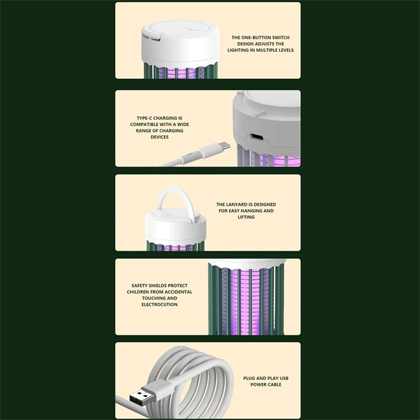 Rechargeable Outdoor & Indoor Waterproof Bug & Mosquito Zapper Lamp