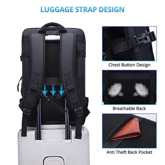 Travel Backpack for Men 50L Expandable Flight Approved Carry on Backpacks Luggage for Travel Water Resistant 17.3 inch Laptop Backpack with USB Charging Port