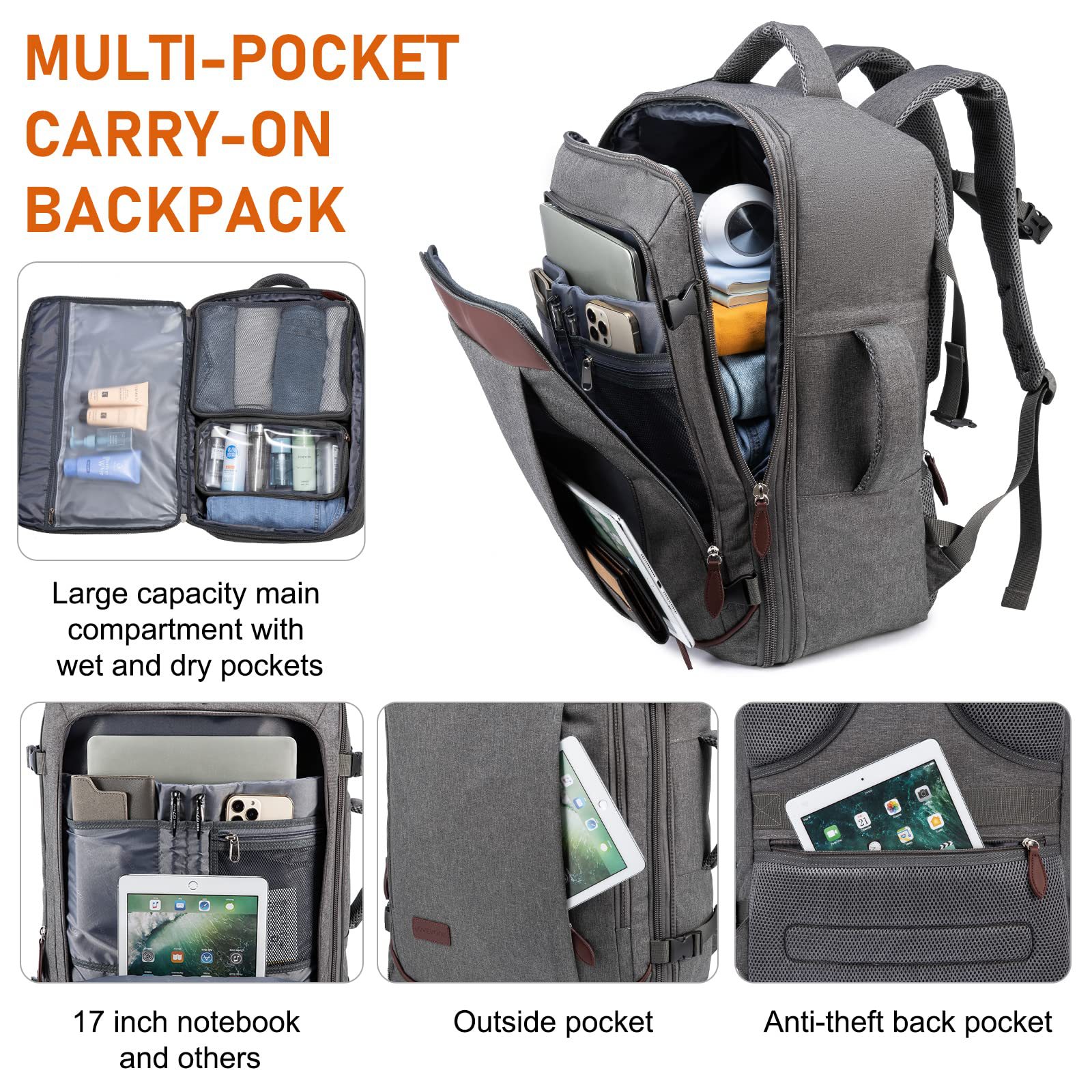 40L Travel Backpack - The Ultimate Carry-on Bag for Travelers