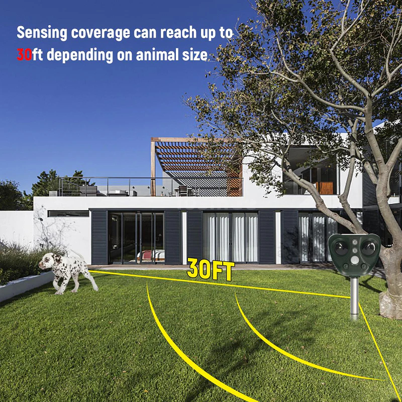 Ultrasonic Animal Repeller, Solar Powered Repeller