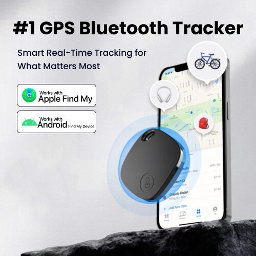 Smart GPS Tracker, AirTag for Real-Time Tracking, Geofencing, and Security