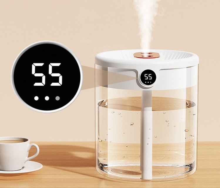 2L Dual Spray Humidifier Home Office Desktop Large Capacity Digital Display Bedroom Air Spray Aromatherapy Atmosphere Light