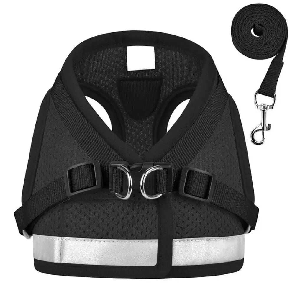 Reflective Breathable Escape Proof Pet Harness Leash Set For Small, Me