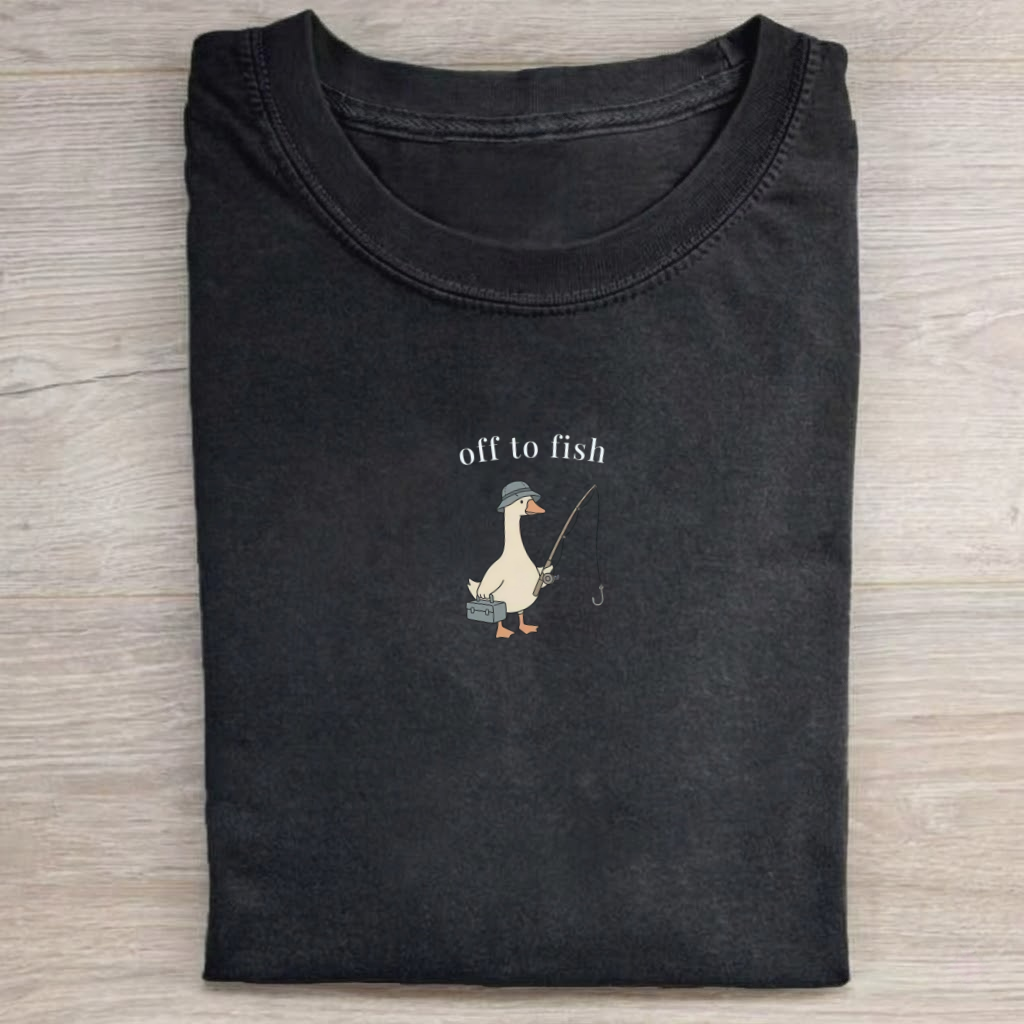 Magmoo Funny Fishing Goose T-shirt
