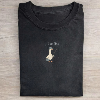 Magmoo Funny Fishing Goose T-shirt