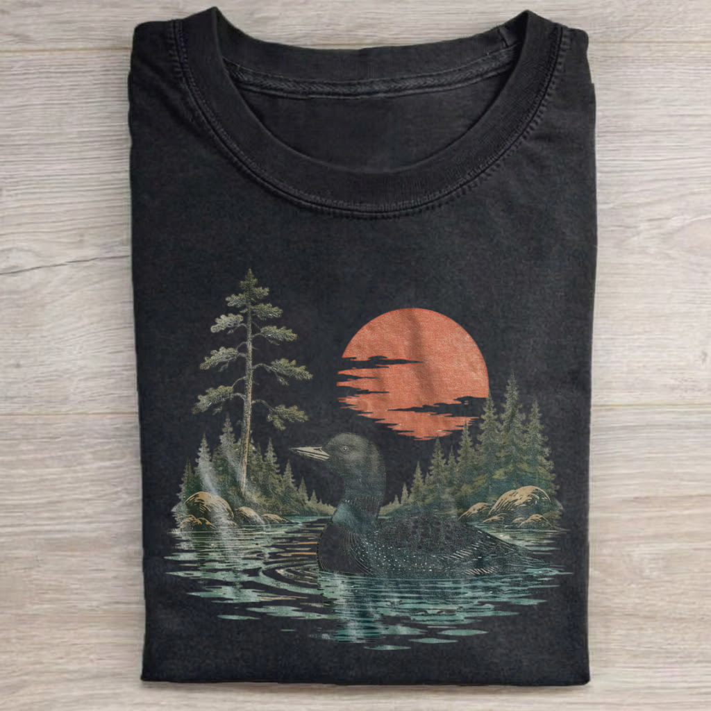 Magmoo Vintage Loon Lake Nature T-shirt