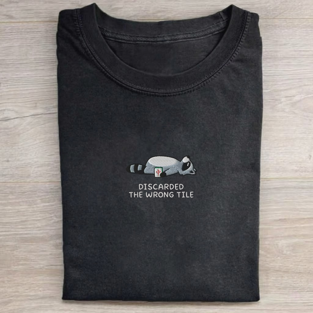 Magmoo Funny Mahjong Raccoon T-shirt