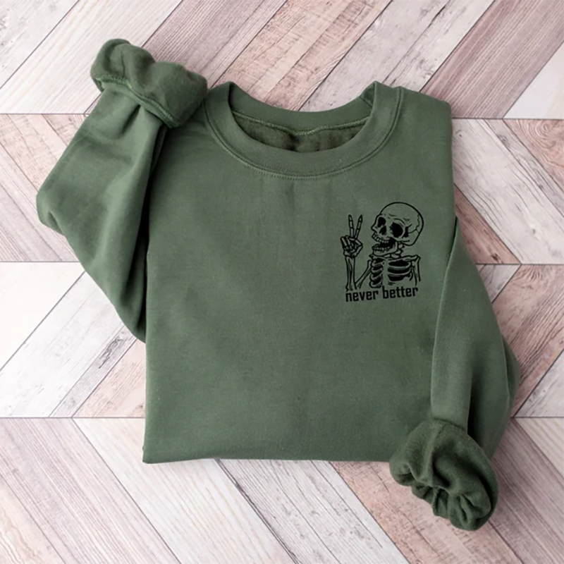 Halloween Skeleton Sweatshirt-Magmoo
