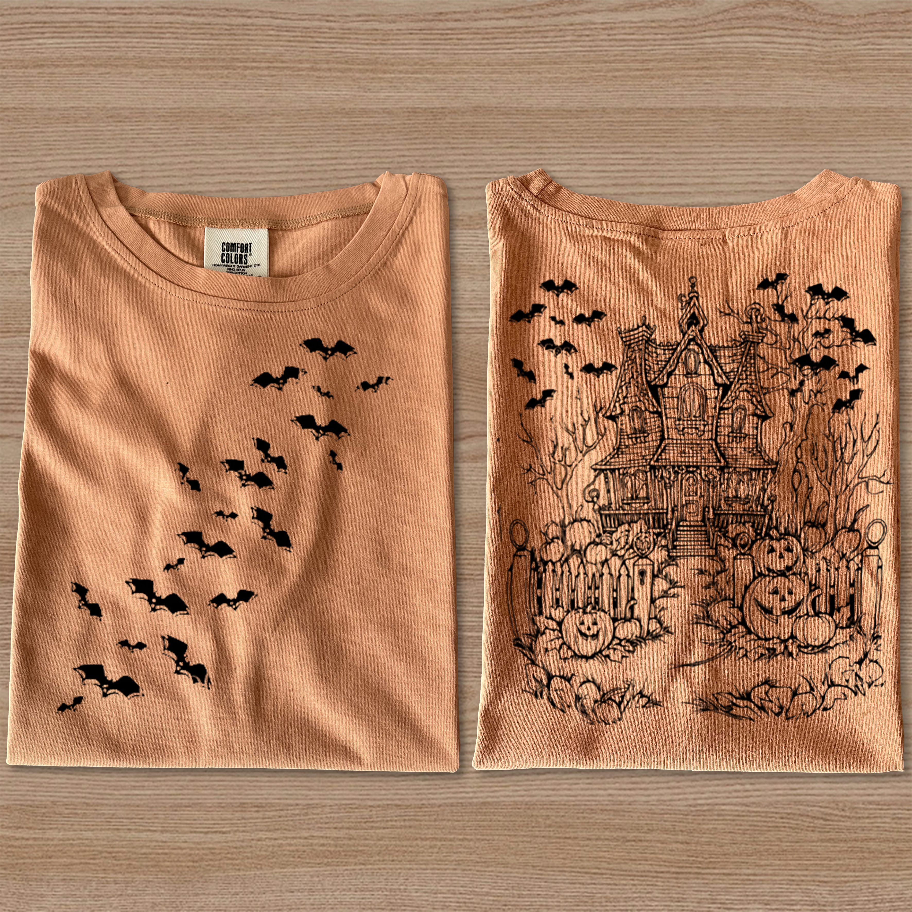 Comfort Colors Halloween Party Tee Bats T-Shirt-Magmoo