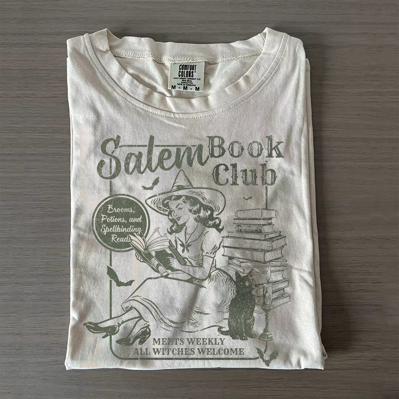 Retro Salem Book Club T-shirt-Magmoo