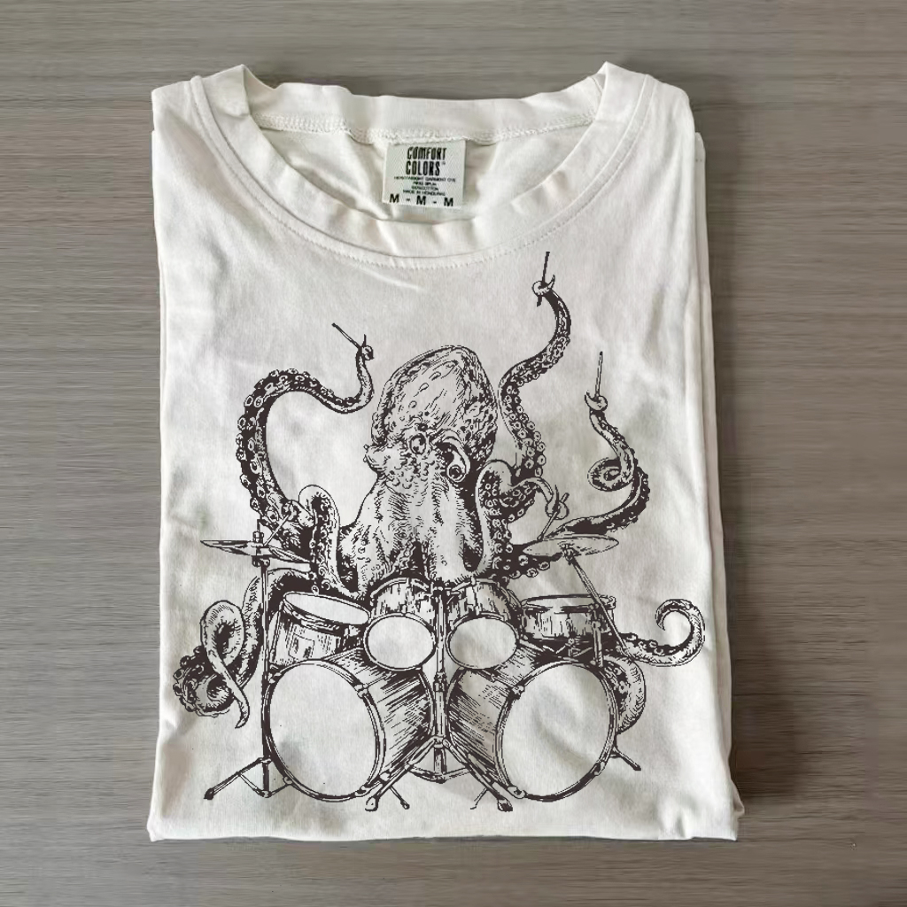 Octopus Playing Drums T-shirt-Magmoo
