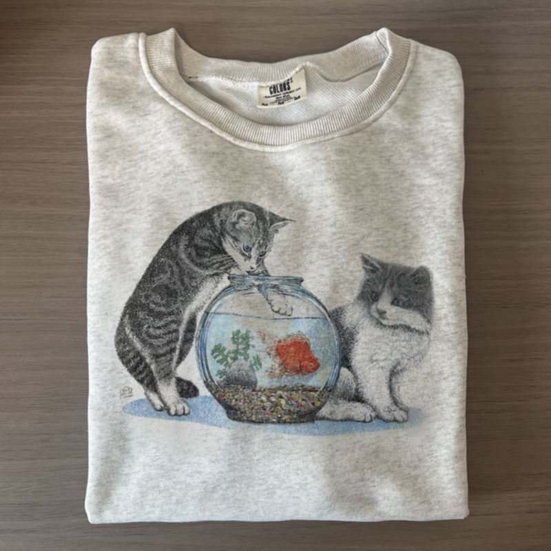 Retro Style 90s Cat Unisex Sweatshirt-Magmoo