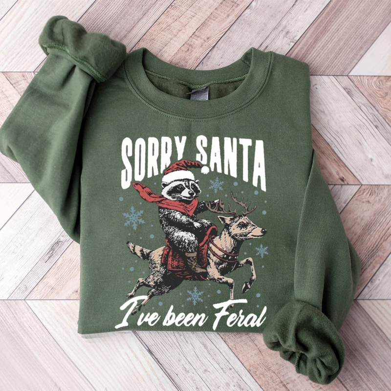 Christmas Raccoon Sweatshirt-Magmoo