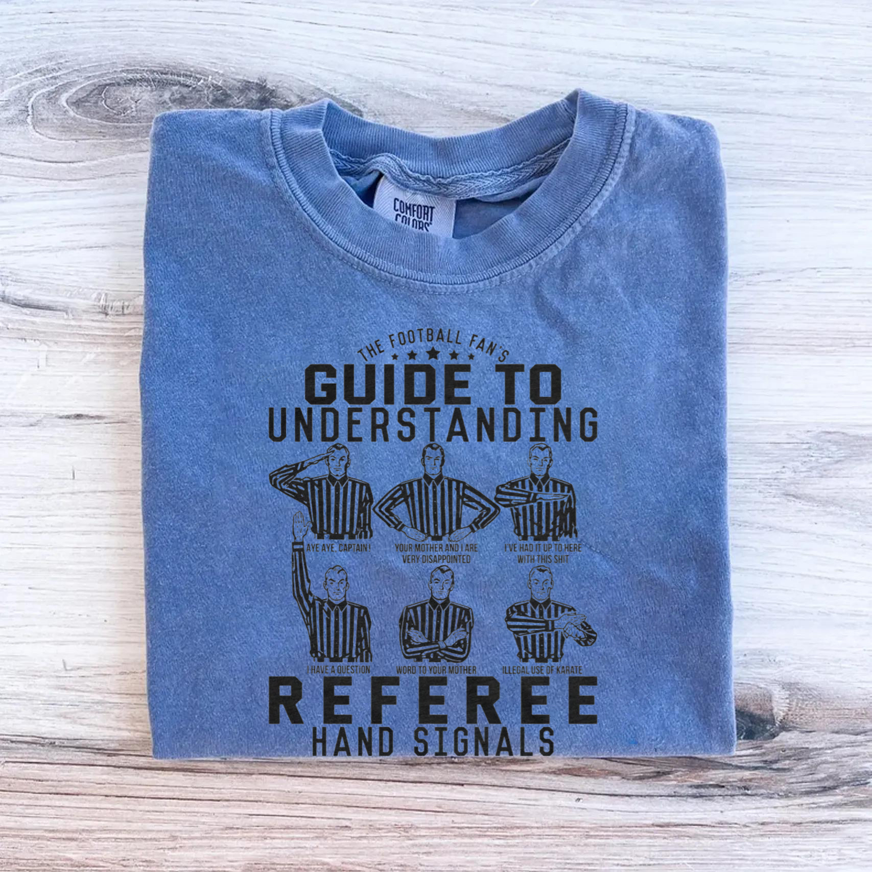 Funny Football Fan Referee Hand Gesture Guide T-Shirt